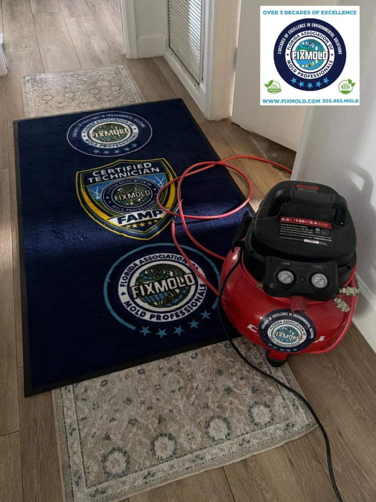 Specialized mold inspection and moisture testing equipment prepared for residential mold assessment