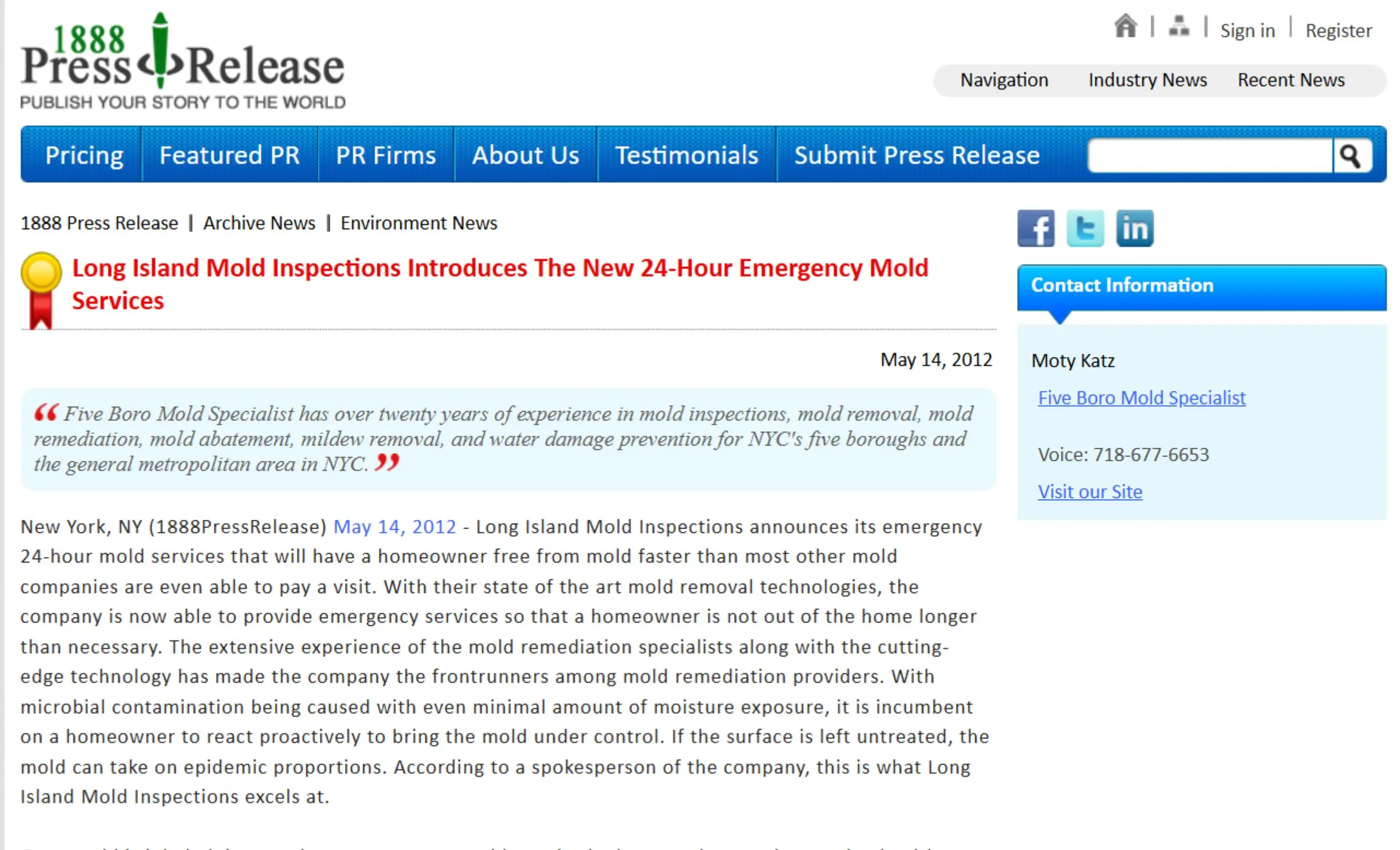 Mold Specialist Press