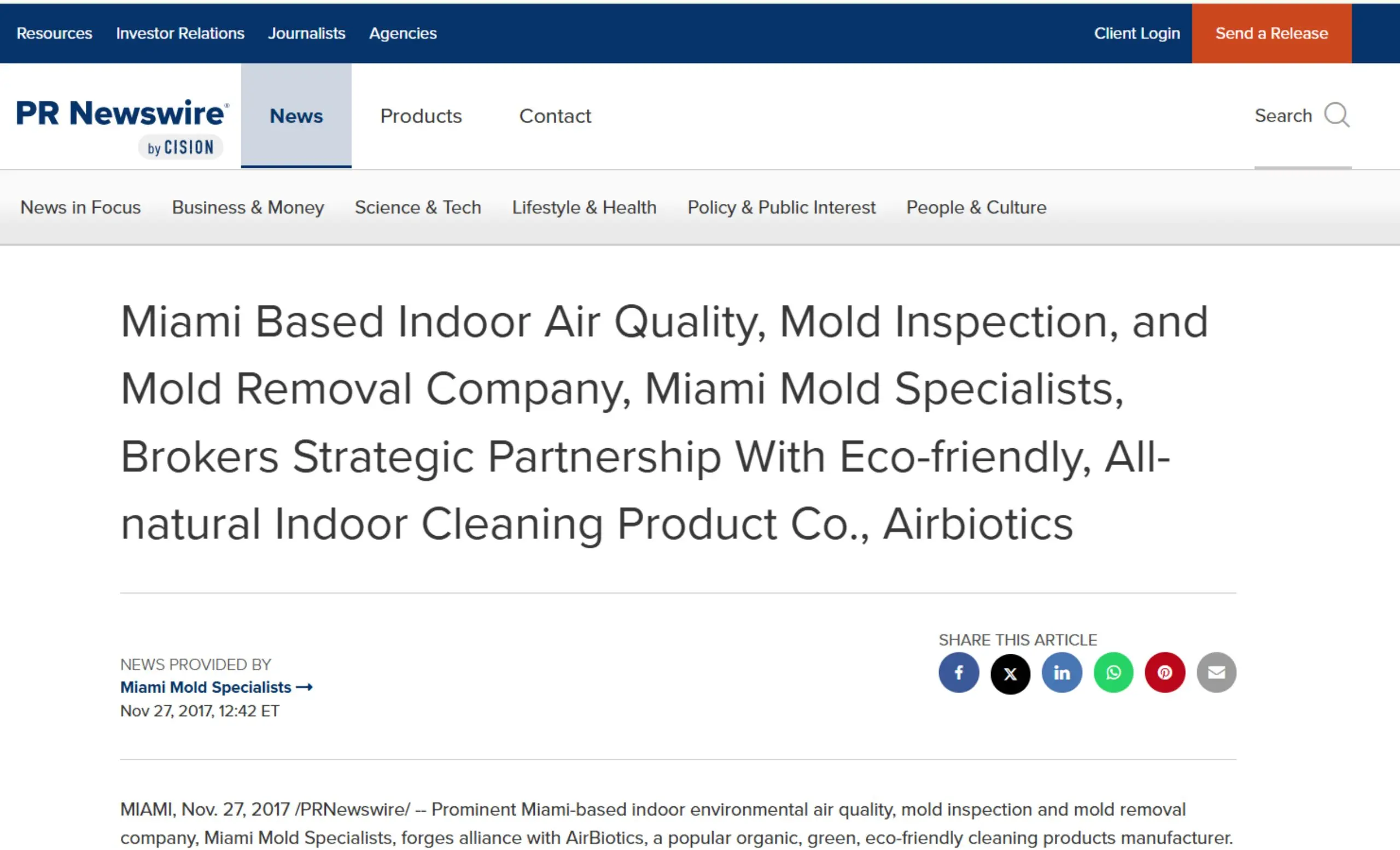 Miami Based Indoor Air Quality