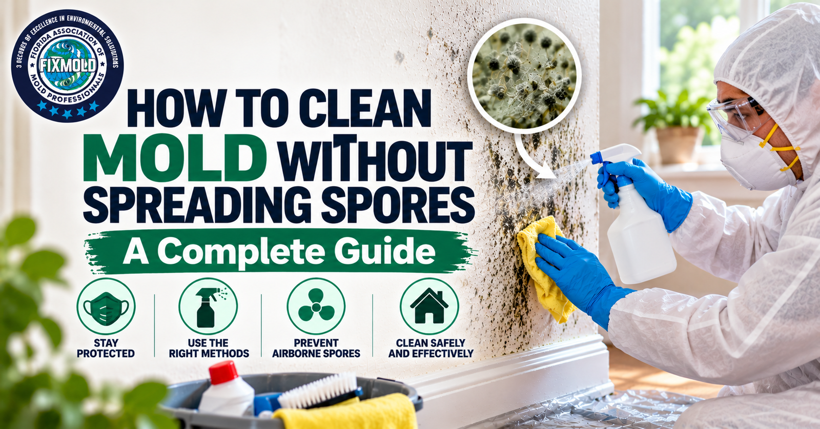 How to clean mold without spreading spores