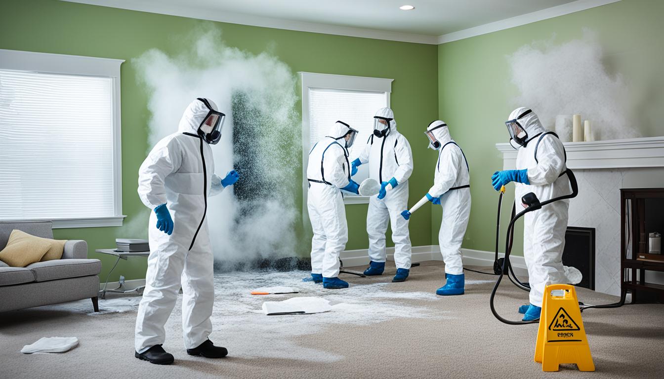 Can I stay in the house while mold is being removed?