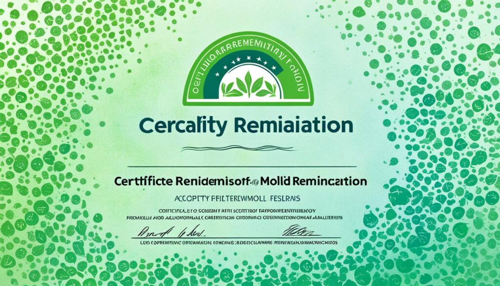 Certificate of Mold Remediation