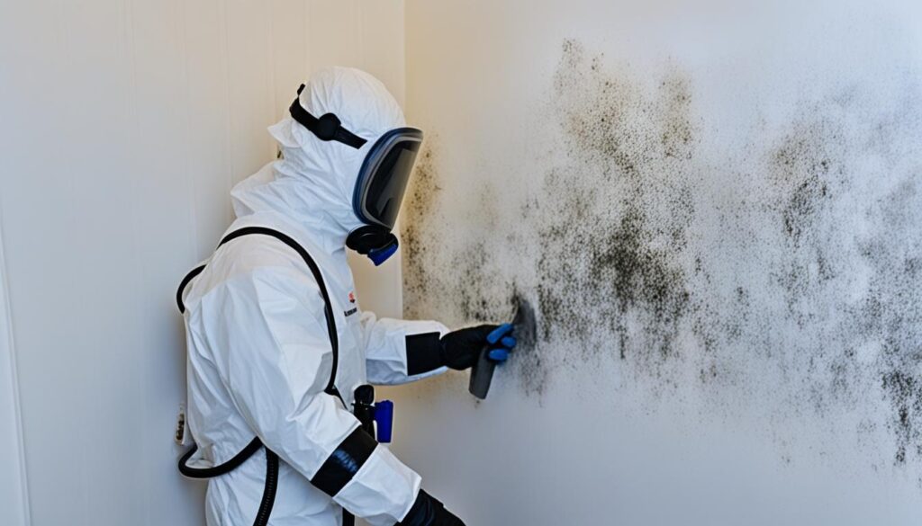 Certified mold specialist removing mold