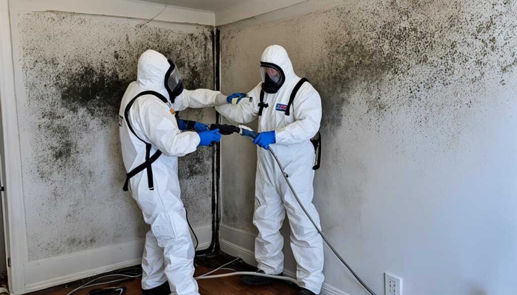 Certified mold specialists in action