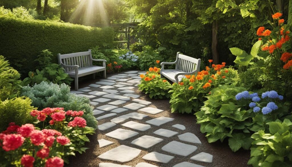 DIY garden path with paving molds