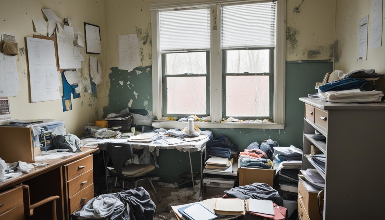 How should college students deal with moldy dorm rooms?