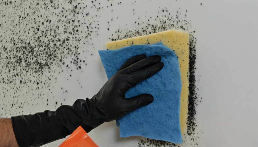 Remove mold from drywall