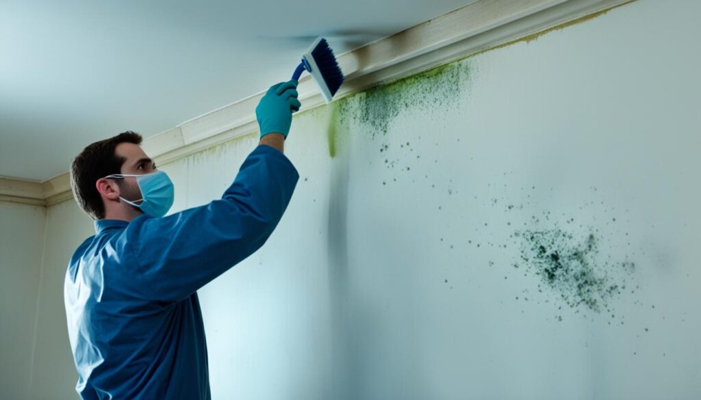 Removing mold from drywall