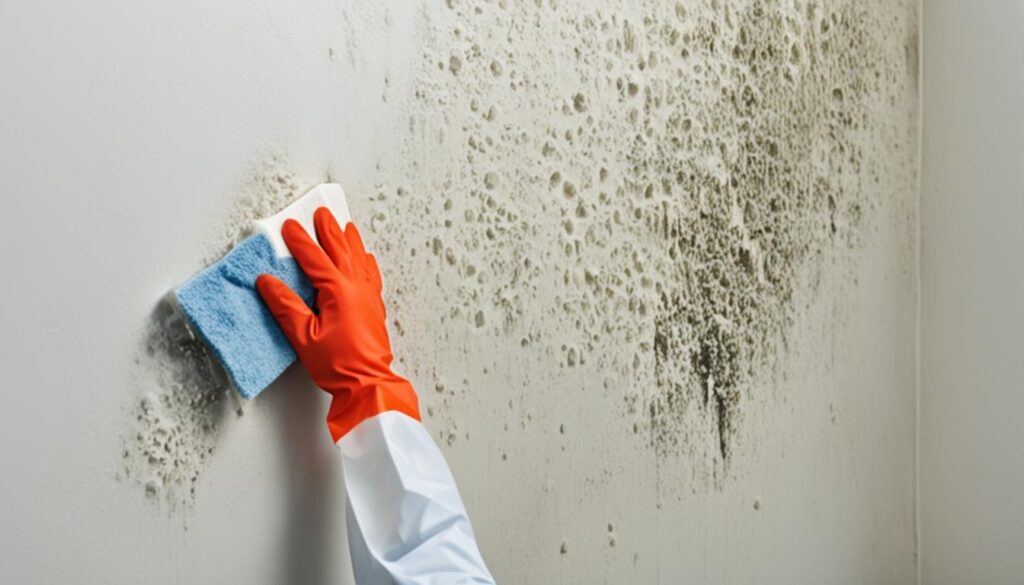 Removing mold from walls