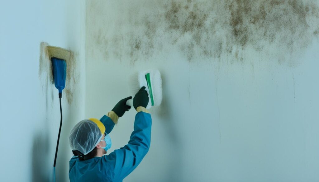 Removing white mold from walls