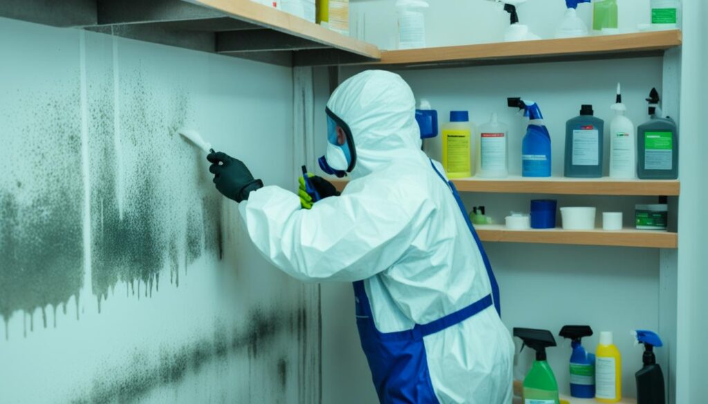 Treating mold-infested materials