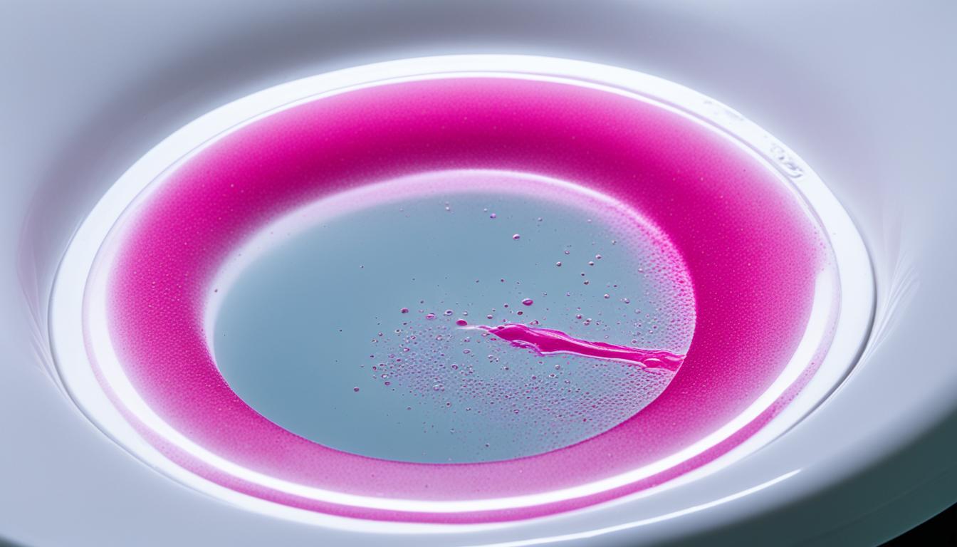 What causes a pink ring in the toilet?