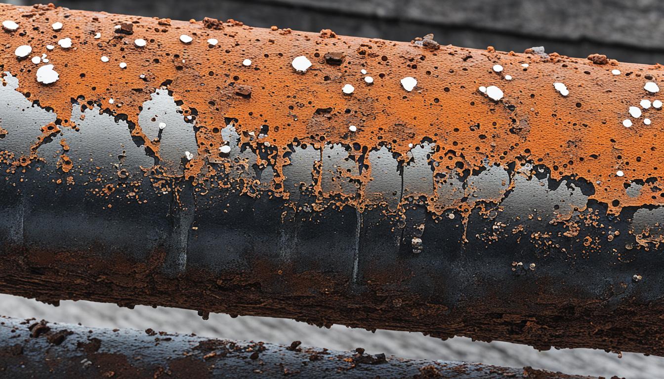 What causes rust in water pipes, and how can we remove it?