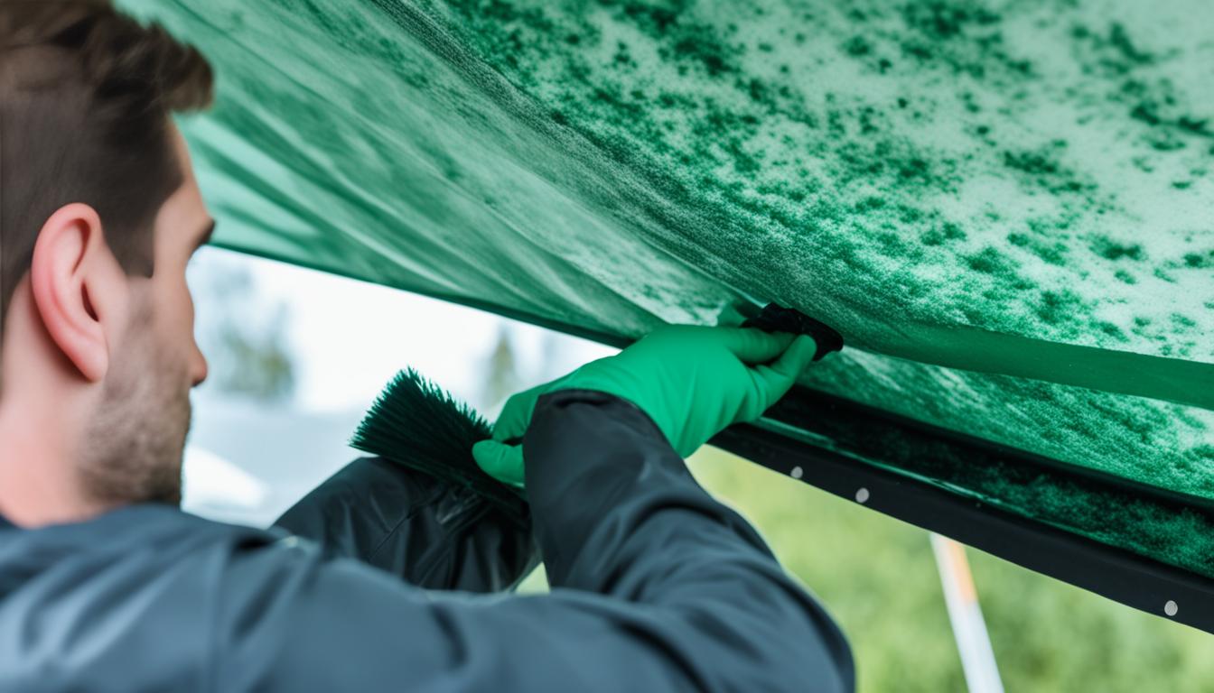 What is the best way to clean mold off a caravan awning