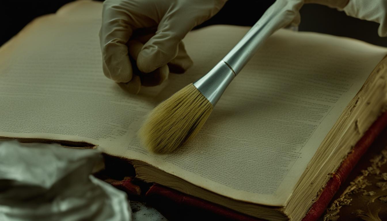 What should you do if you find mold on an antique book