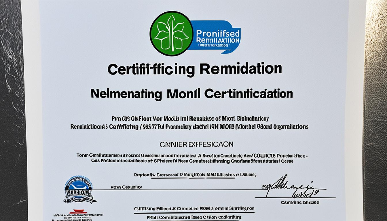 a certificate of mold remediation must be passed on to