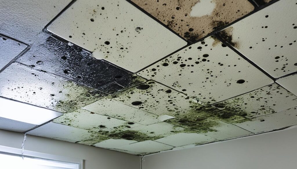 black mold in bathroom ceiling