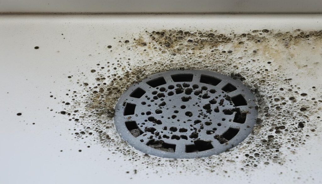 black mold in sink drain