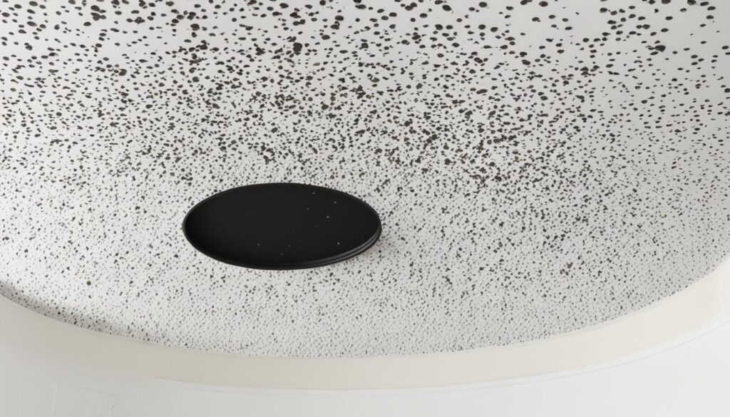 black mold on bathroom ceiling