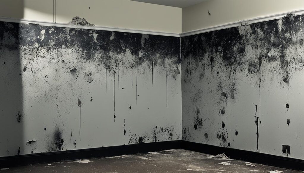 black mold on drywall