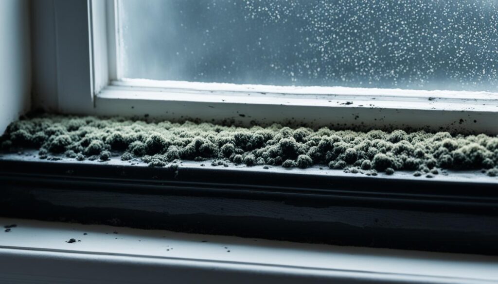 black mold on window sill