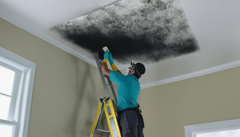 cleaning mold off ceiling