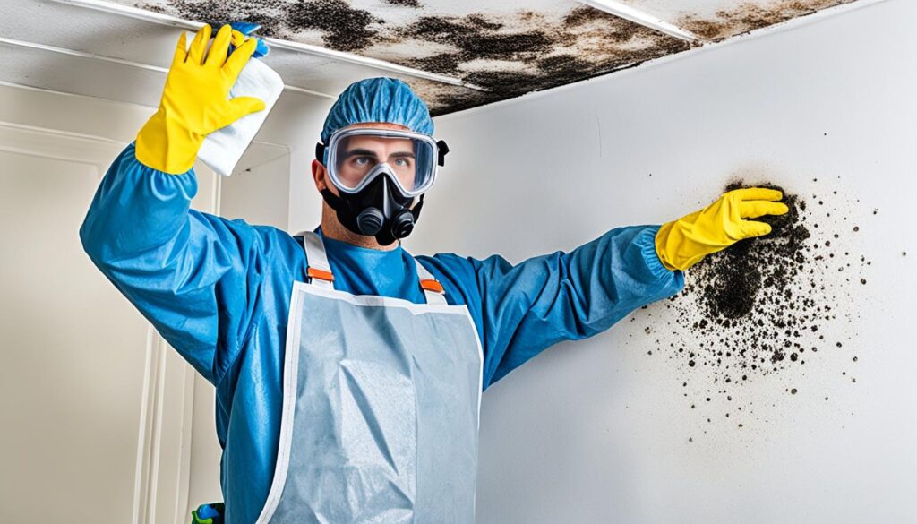 cleaning mold on bathroom ceiling