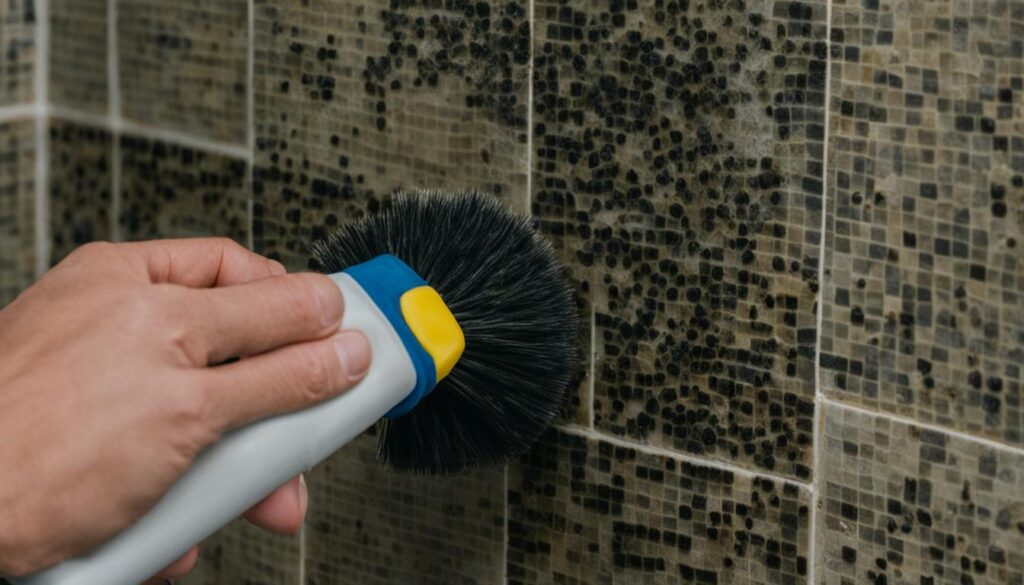 cleaning shower grout mold