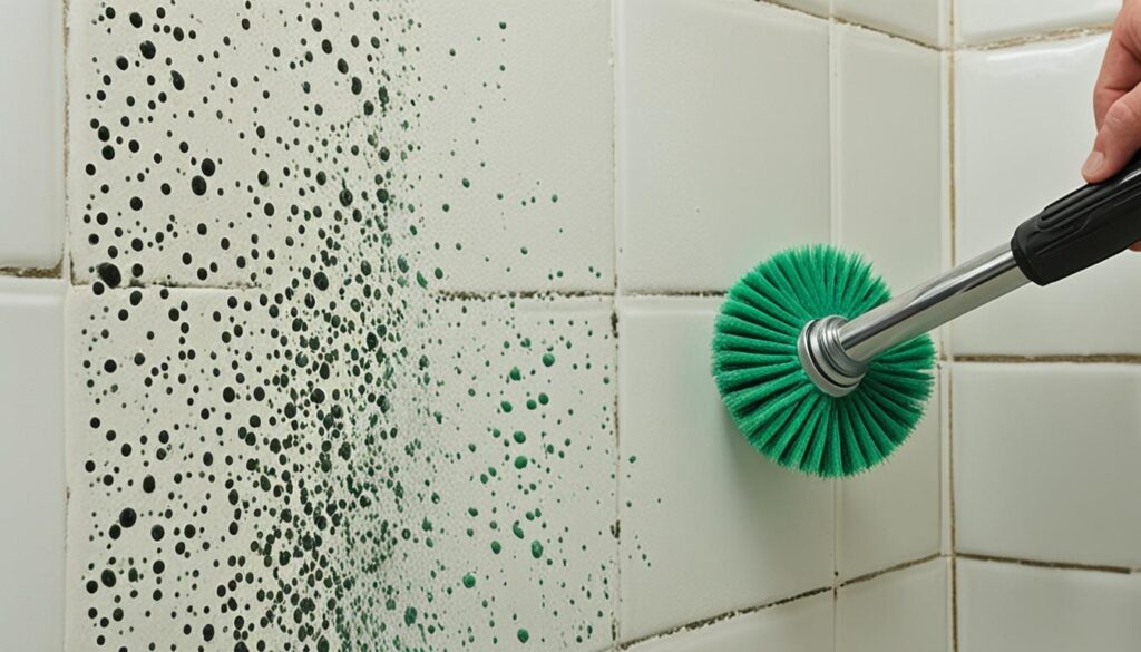 cleaning shower grout mold image