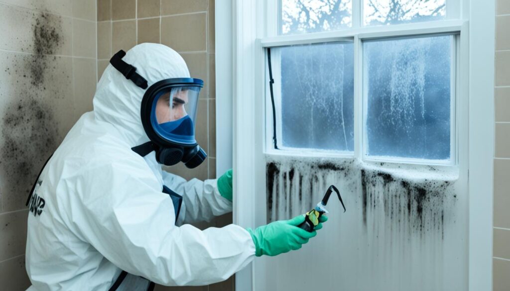 getting rid of black mold in bathroom