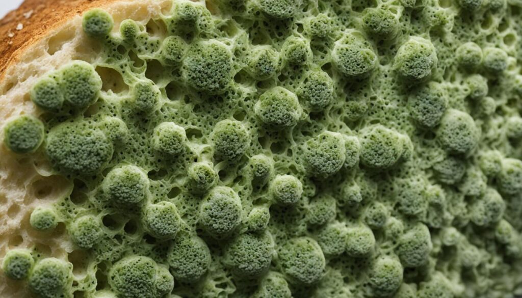 green mold on bread