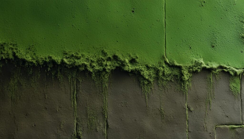 green mold on walls