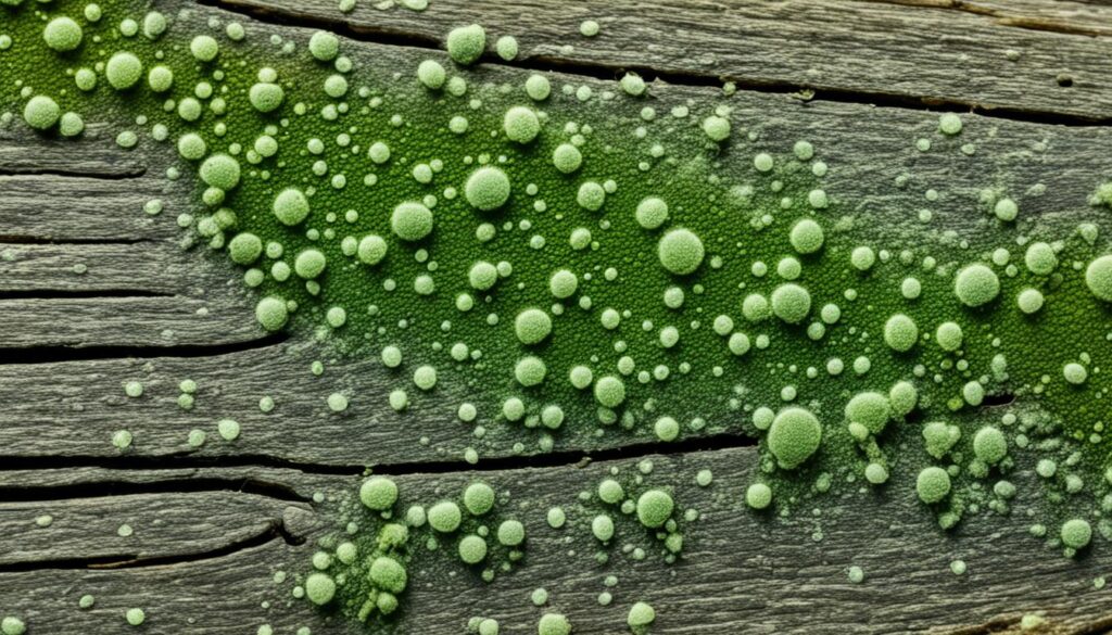 green mold on wood