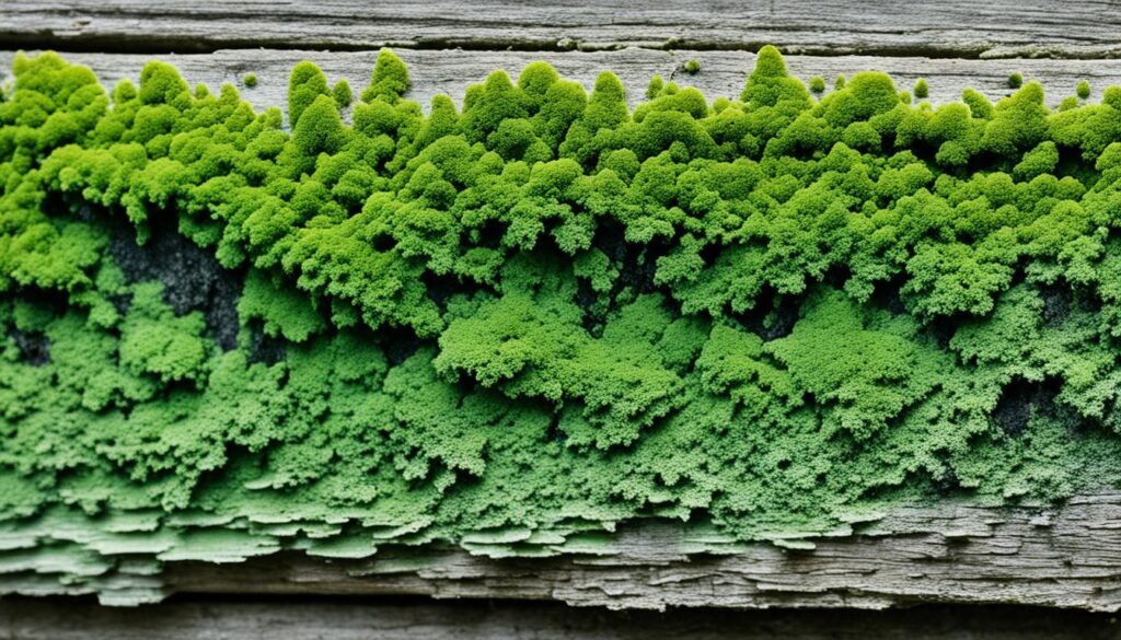 green mold on wood