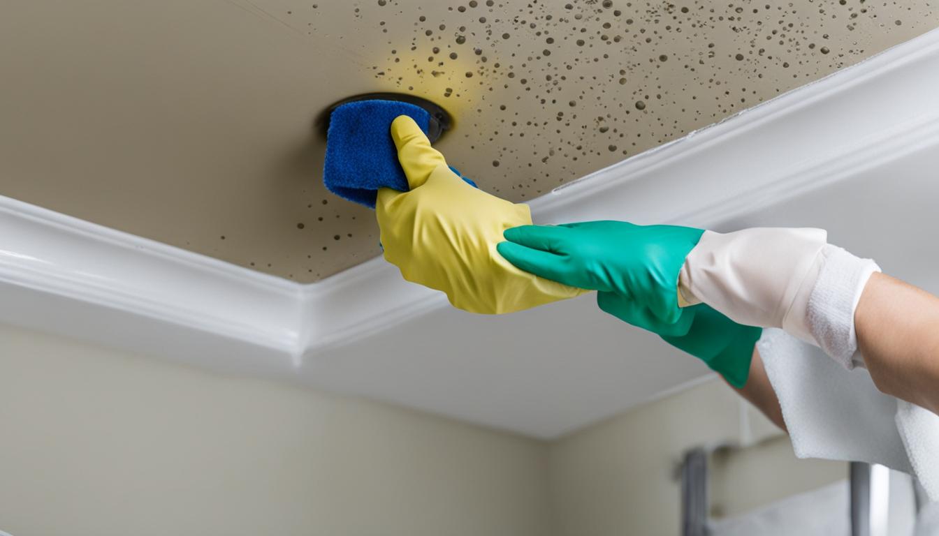 how to fix mold in bathroom ceiling