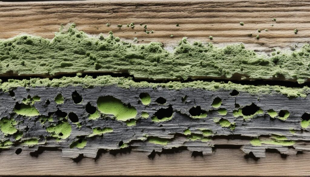 mold growth on wood