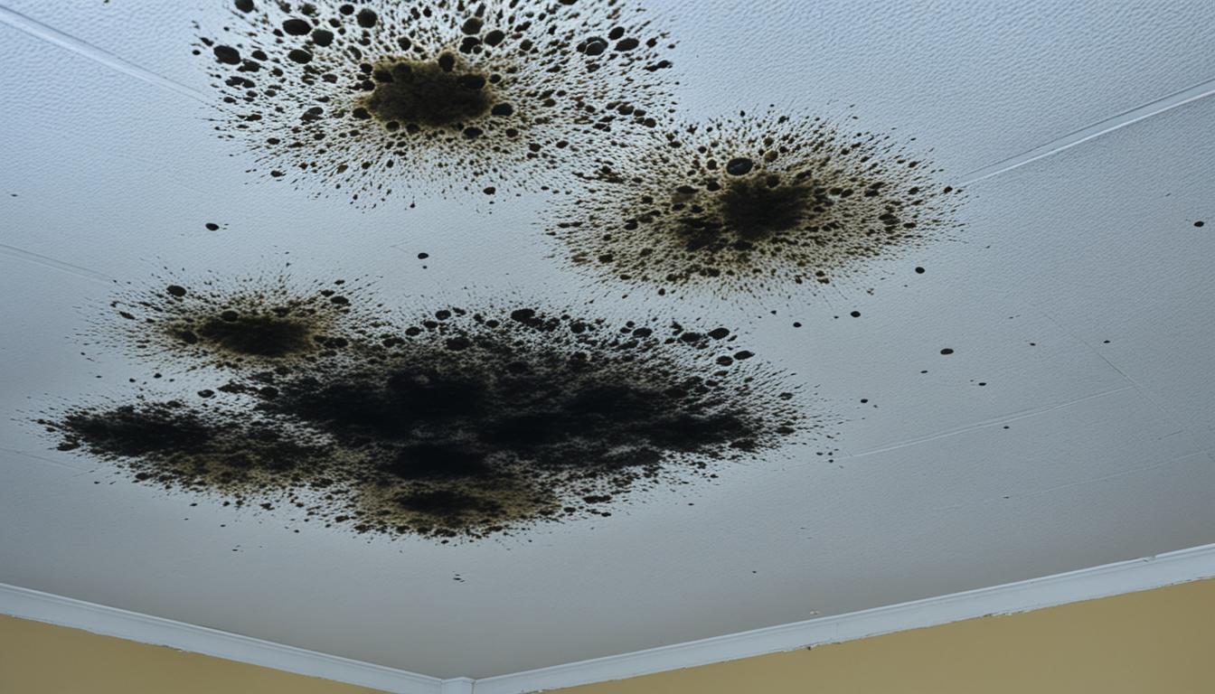 mold on ceiling in bedroom