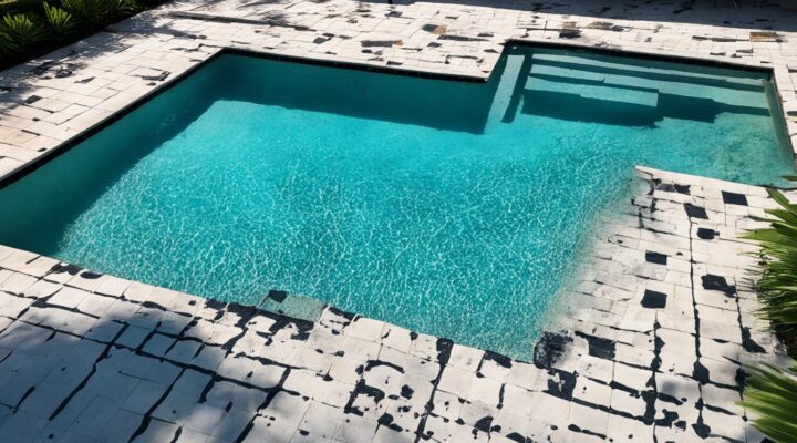 mold on flagstone tile pool waterline miami