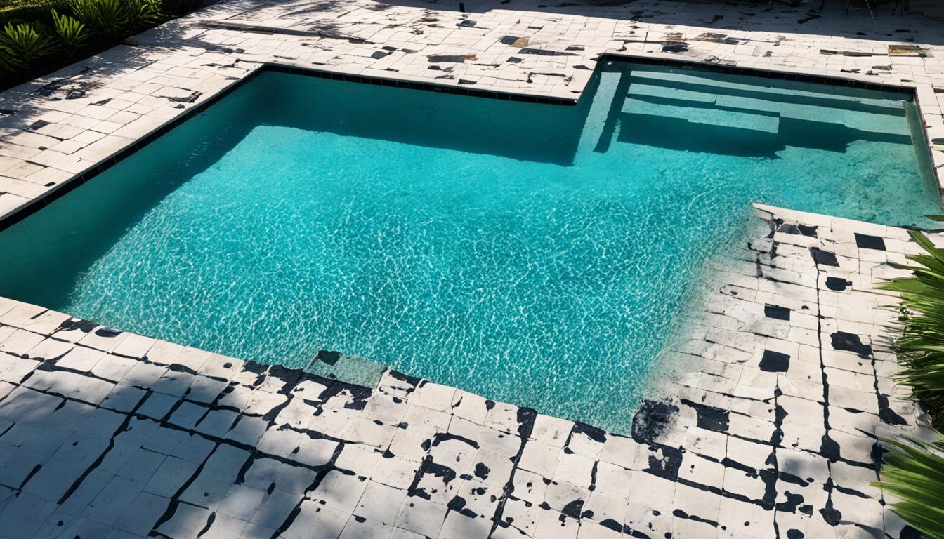 mold on flagstone tile pool waterline miami