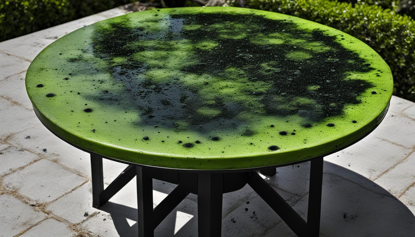 mold on glass tile patio table miami