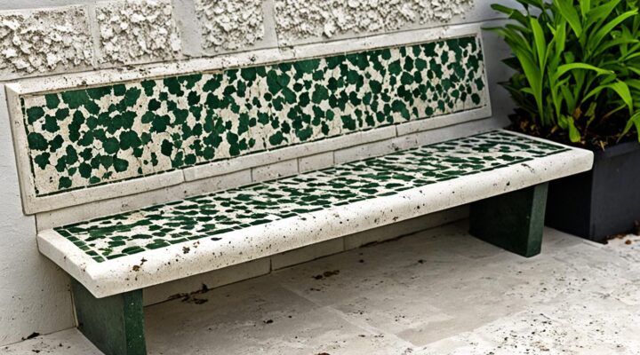 mold on limestone tile patio bench miami fl
