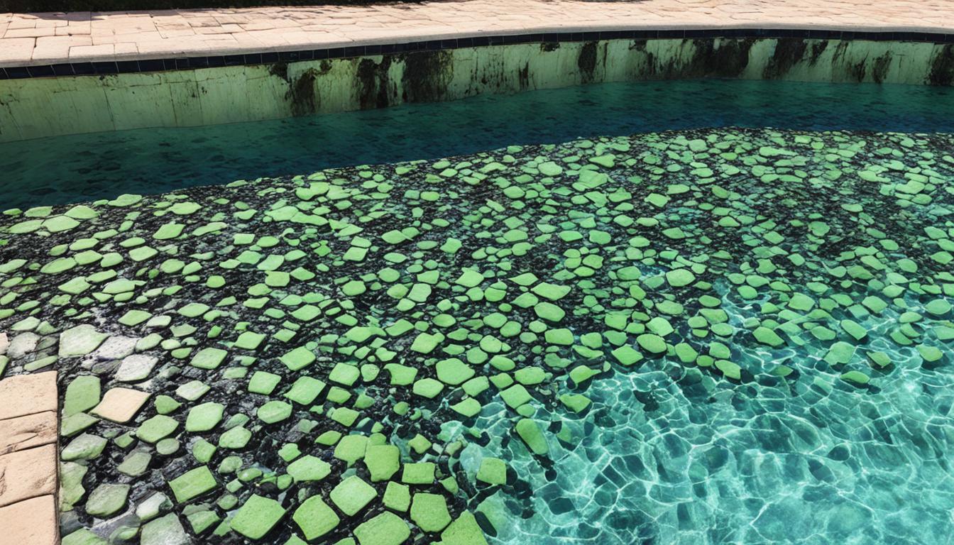 mold on sandstone tile pool waterline miami