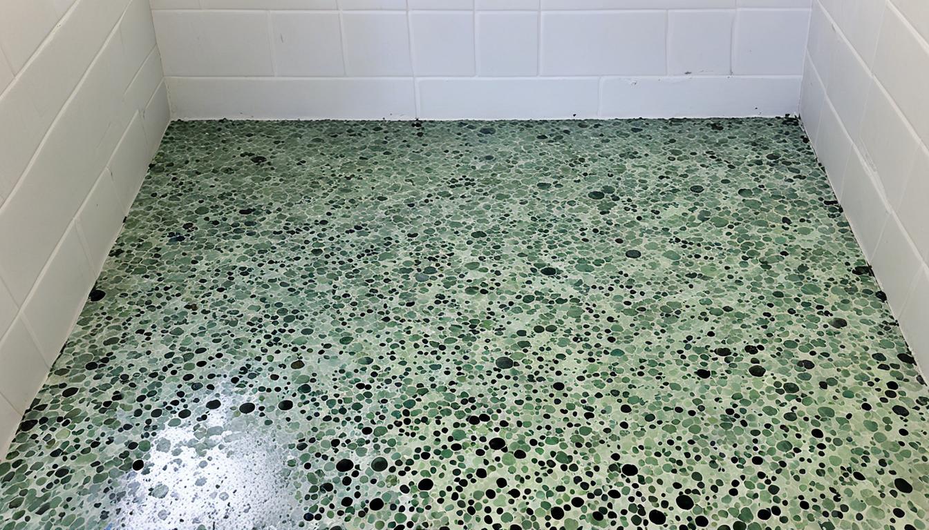 mold on terrazzo tile shower pan miami