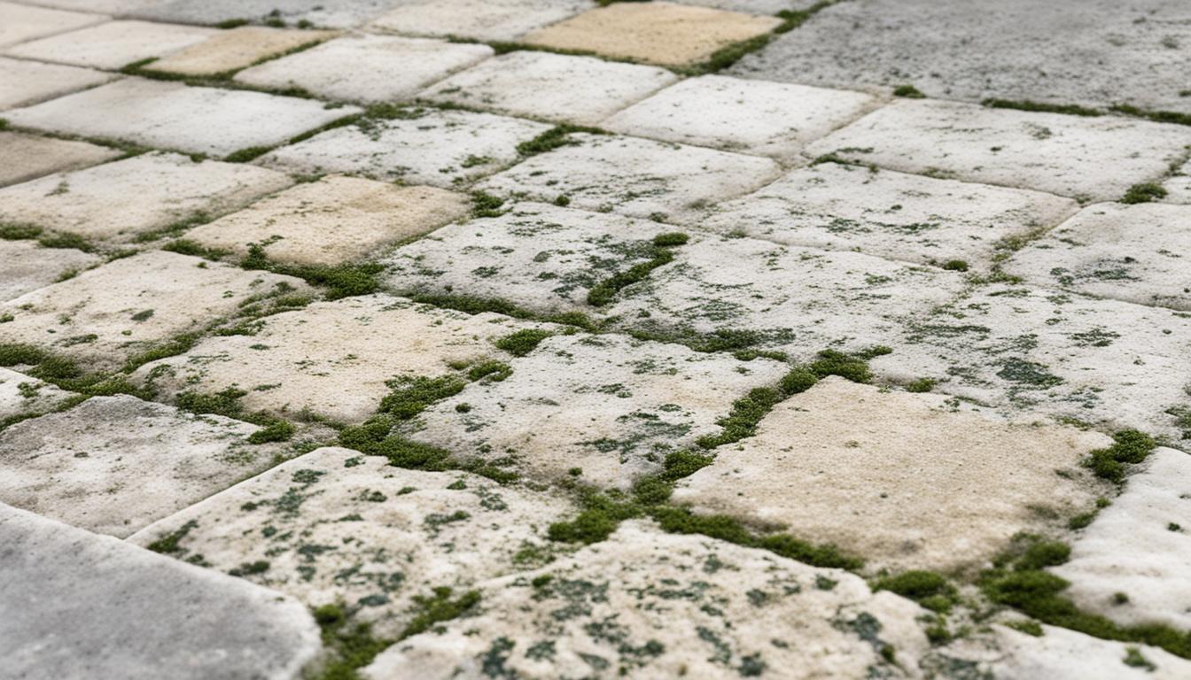 mold on travertine tile driveway border miami