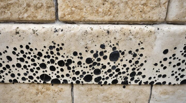 mold on travertine tile outdoor shower miami