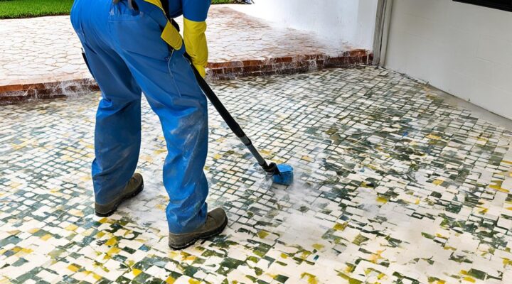 mold removal from encaustic tile driveways miami