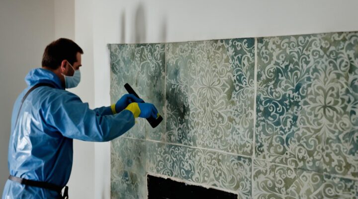 mold removal from encaustic tile fireplaces miami