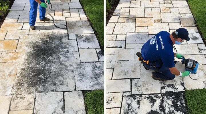 mold removal from flagstone pavers miami