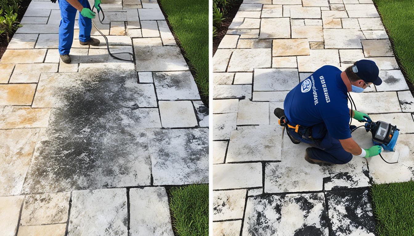 mold removal from flagstone pavers miami