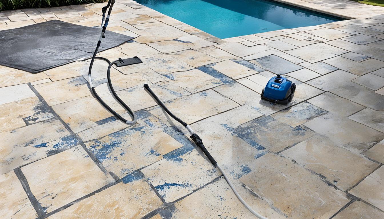 mold removal from flagstone tile pool decks miami